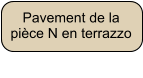 Pavement de la pièce N en terrazzo